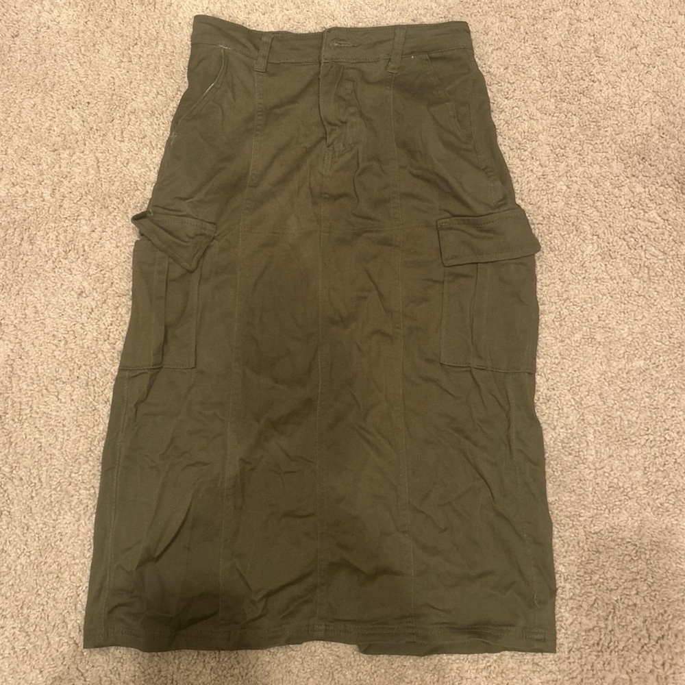 Olive Green Cargo Skirt